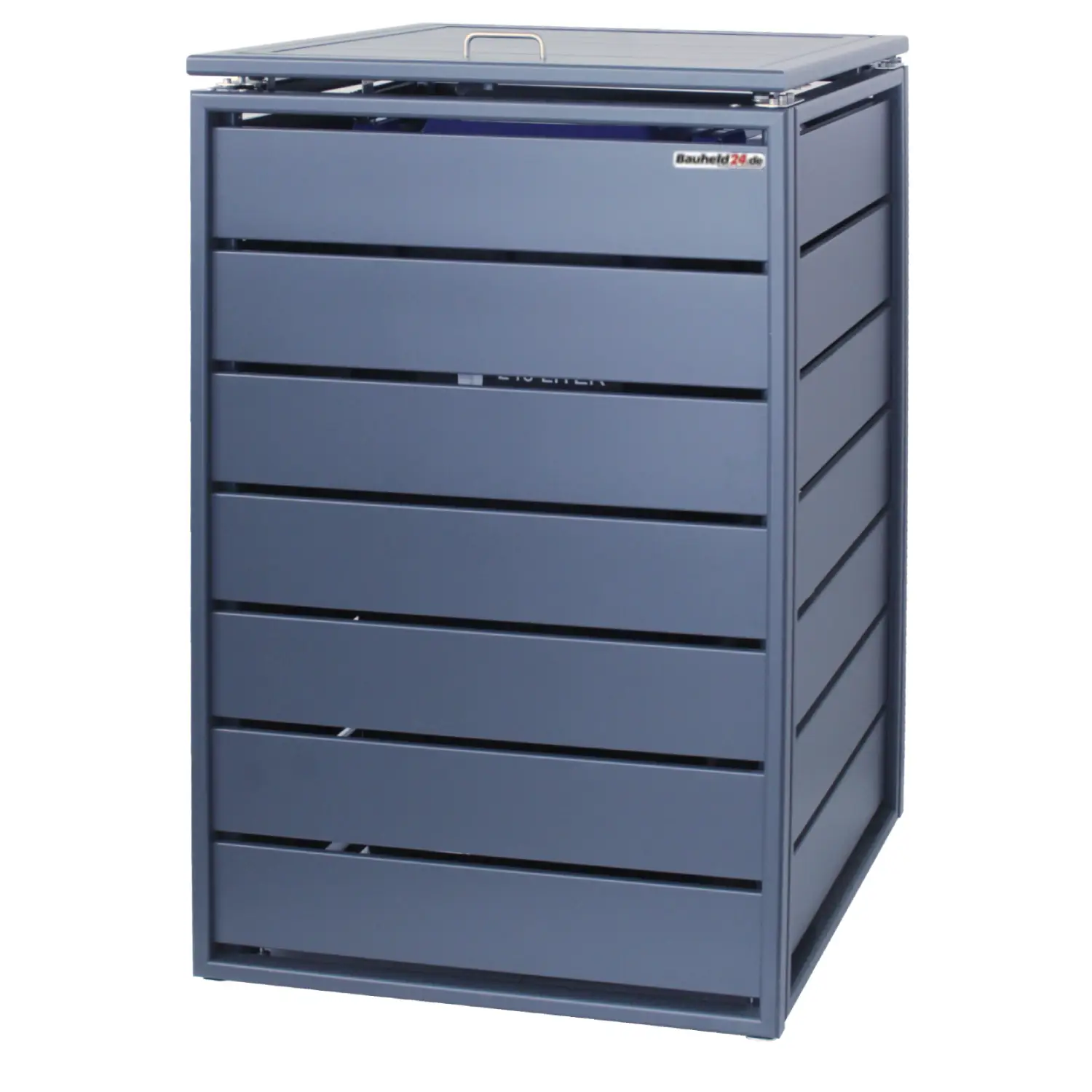 Mülltonnenbox PrimeBox 6er Box-240 Liter-Anthrazit-grau-mit Rückwand-mit Schließkombination-Push To Open