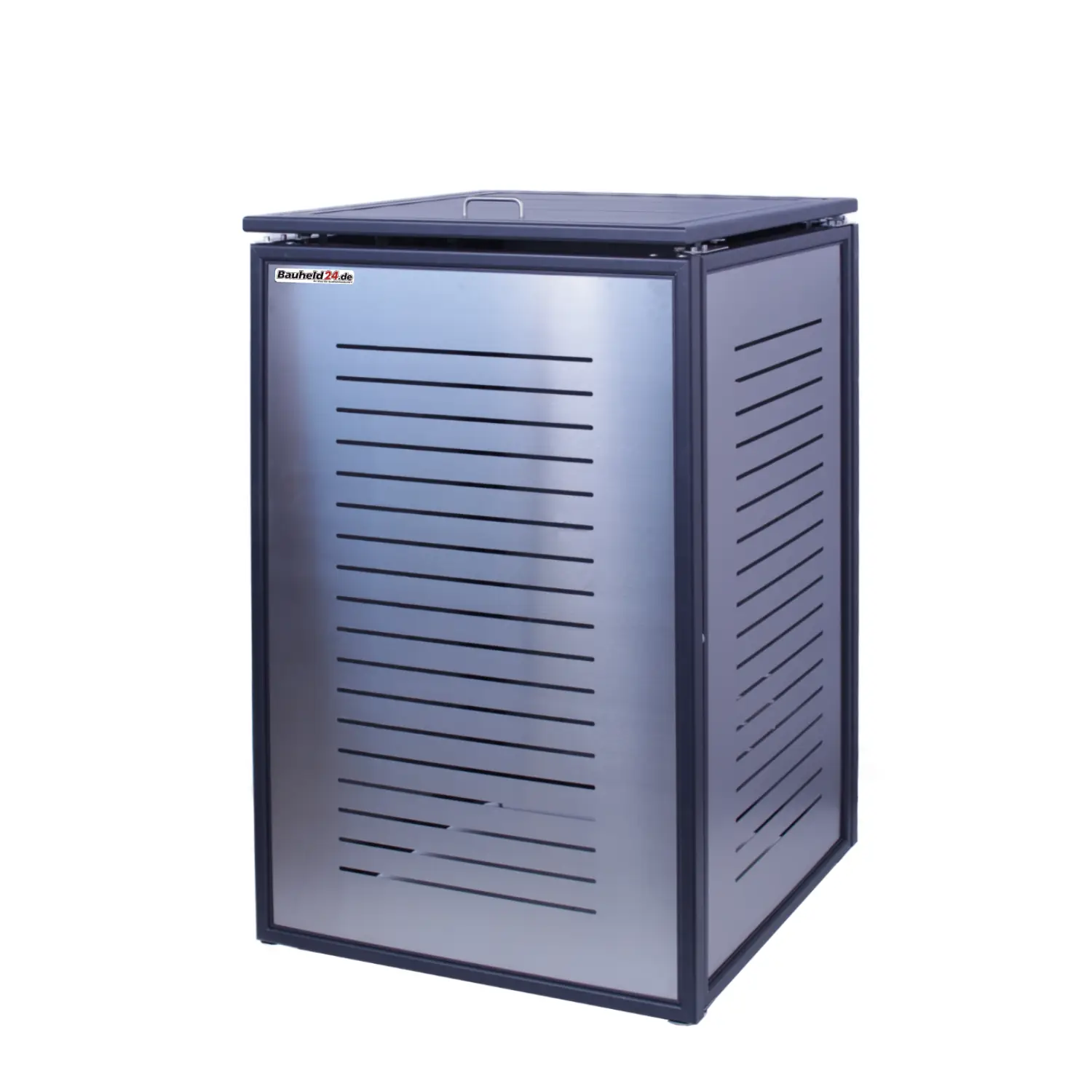 Mülltonnenbox FrameBox 6er Box-240 Liter-Dunkelgrau-mit Rückwand-mit Schließkombination-Push To Open