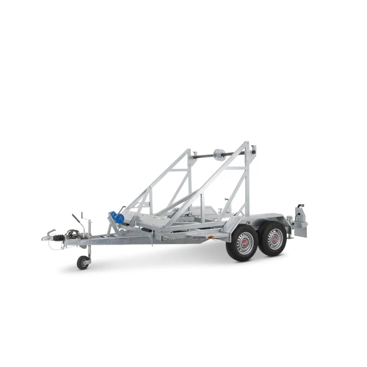 Kabeltrommeltransporter KT O2 35-30-25.2 - 3500 kg gebremst, inkl. Seilwinde und Abstellstützen Inkl. Lieferung!