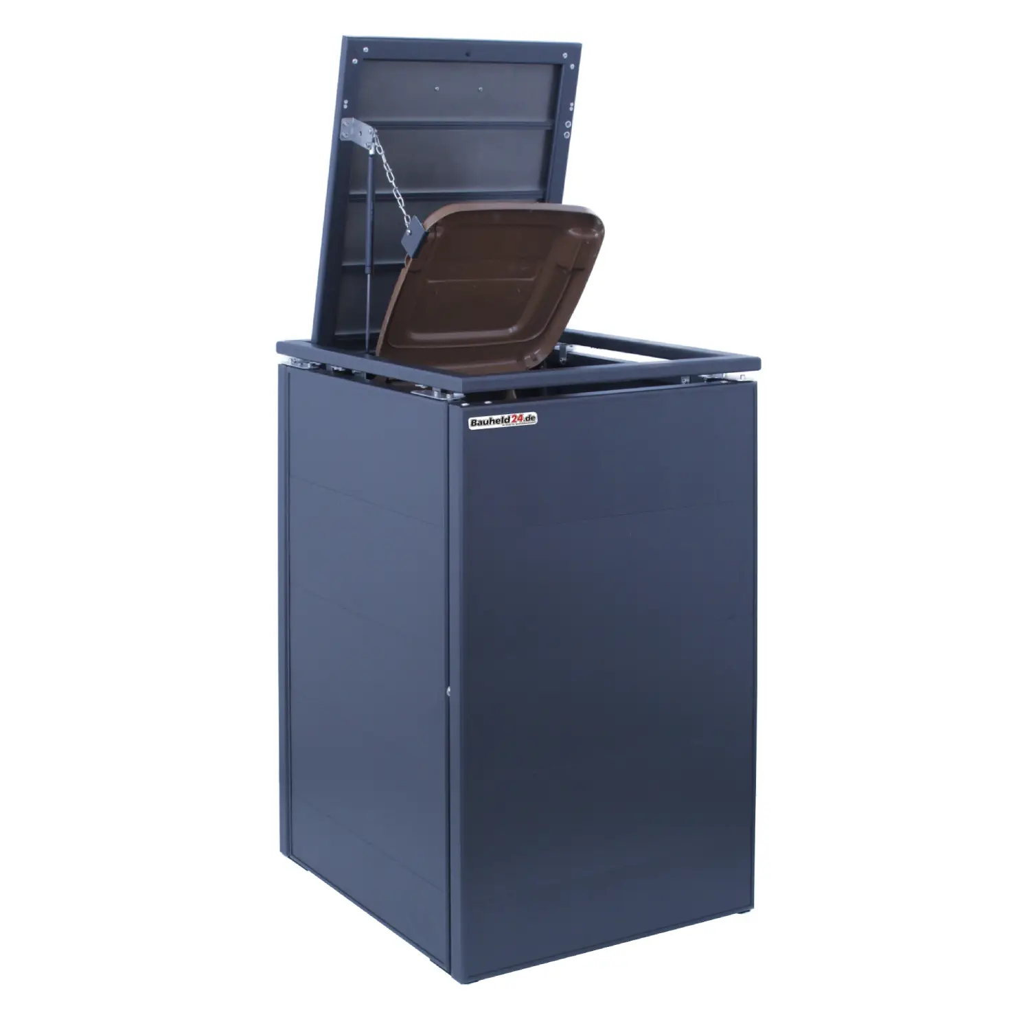 Mülltonnenbox FutureBox 6er Box-240 Liter-Trend-Grau-mit Rückwand-mit Schließkombination-Push To Open