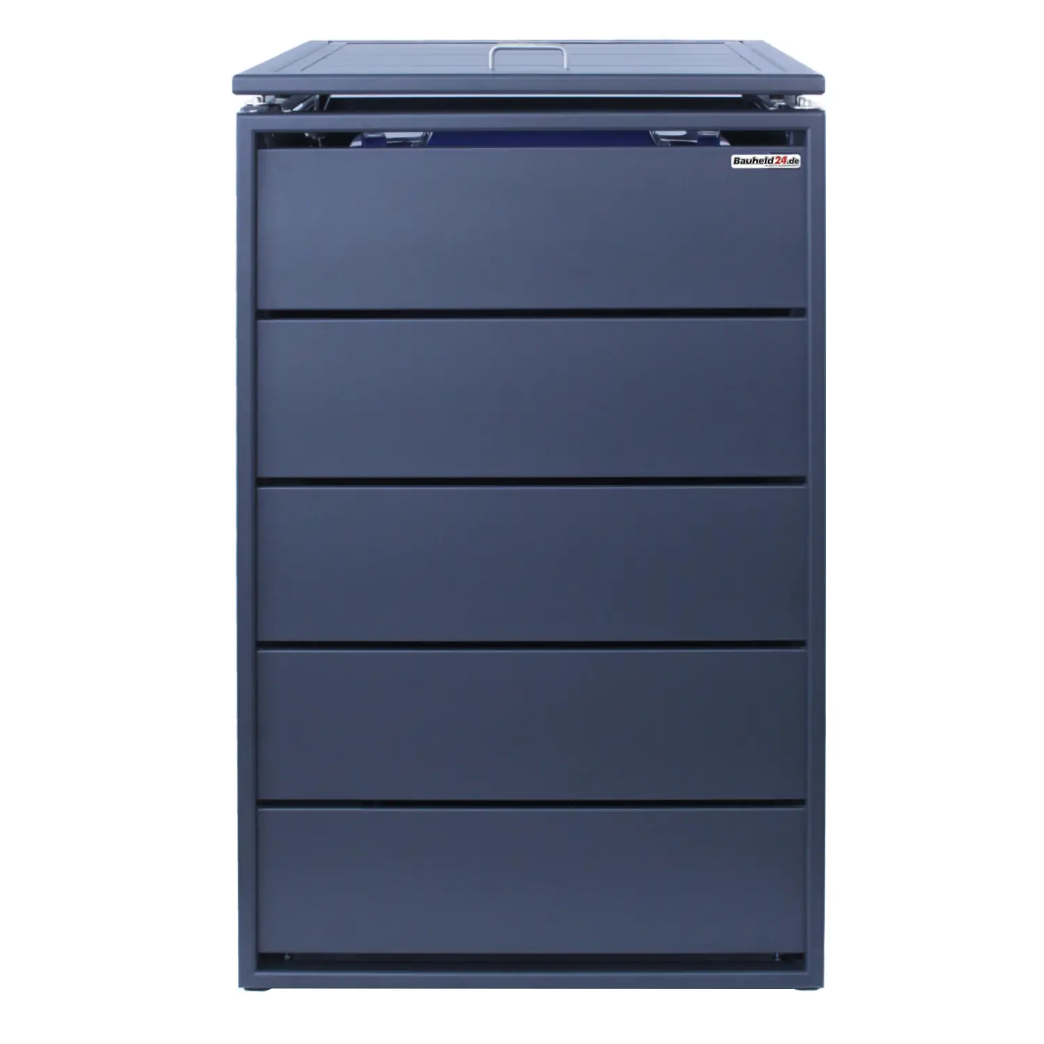 Mülltonnenbox NobleBox 6er Box-240 Liter-Anthrazit-Grau-mit Rückwand-mit Schließkombination-Push To Open