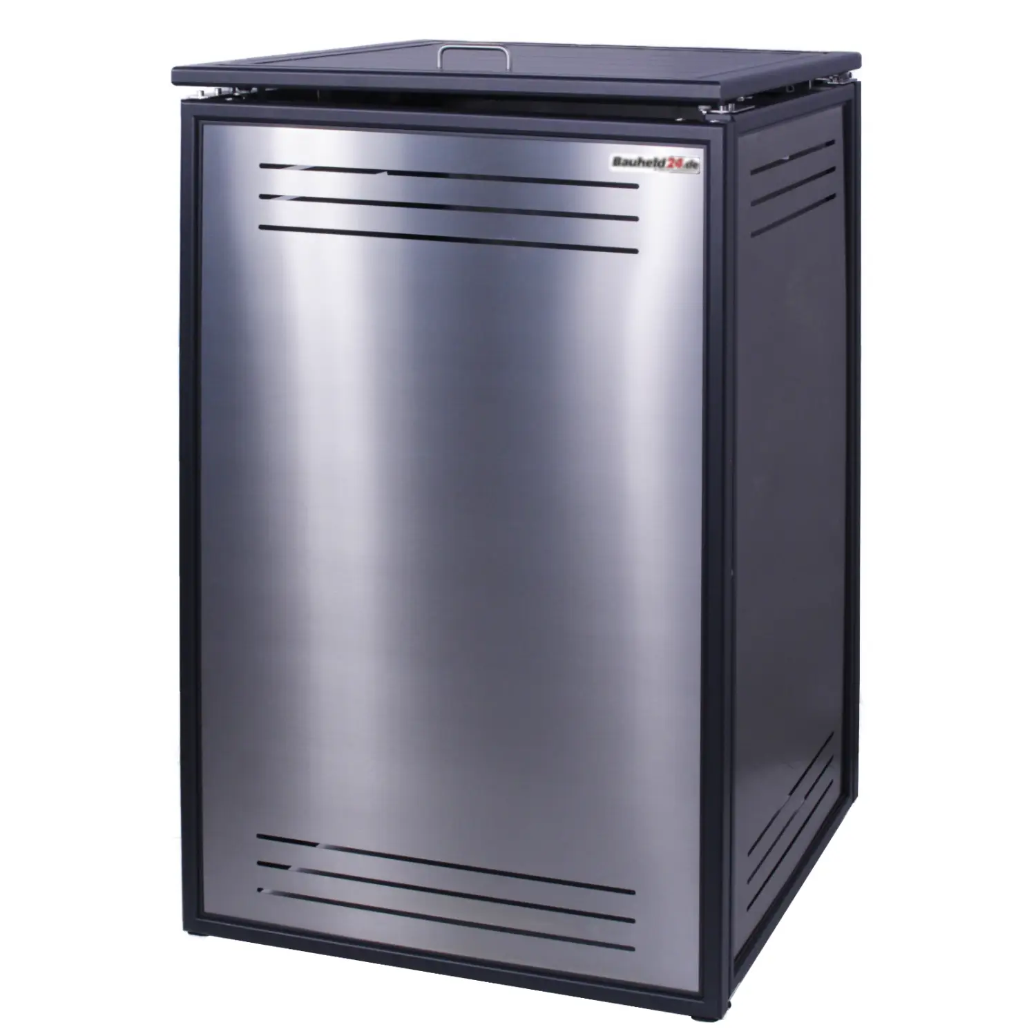 Mülltonnenbox SlimLine 6er Box-240 Liter-Dunkelgrau-mit Rückwand-mit Schließkombination-Push To Open