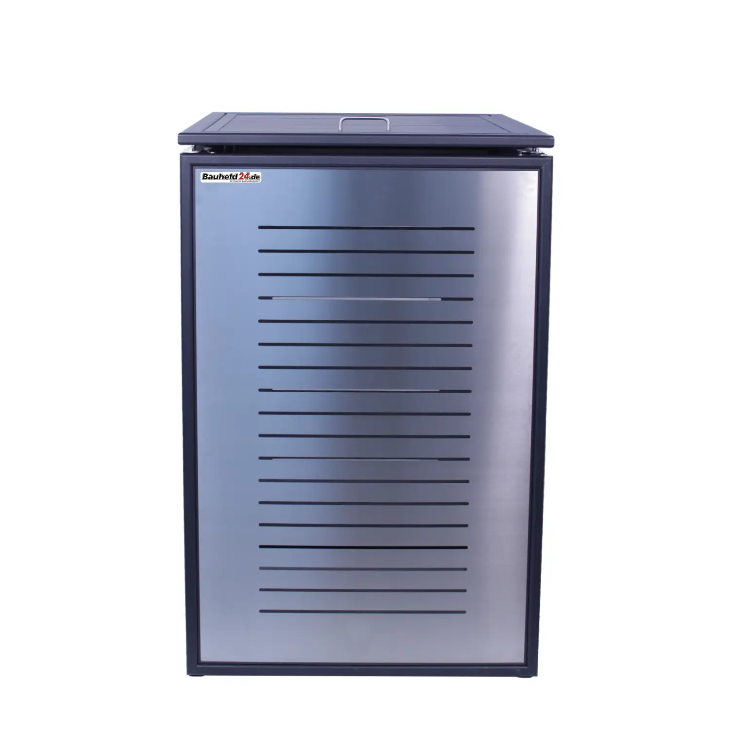 Mülltonnenbox FrameBox 6er Box-240 Liter-Dunkelgrau-mit Rückwand-mit Schließkombination-Push To Open