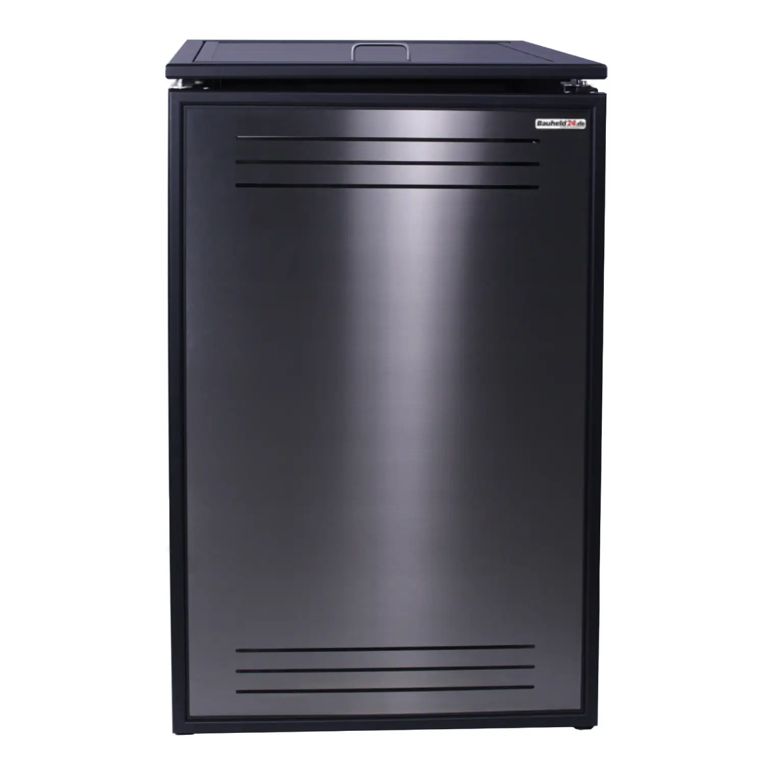 Mülltonnenbox SlimLine 6er Box-240 Liter-Dunkelgrau-mit Rückwand-mit Schließkombination-Push To Open