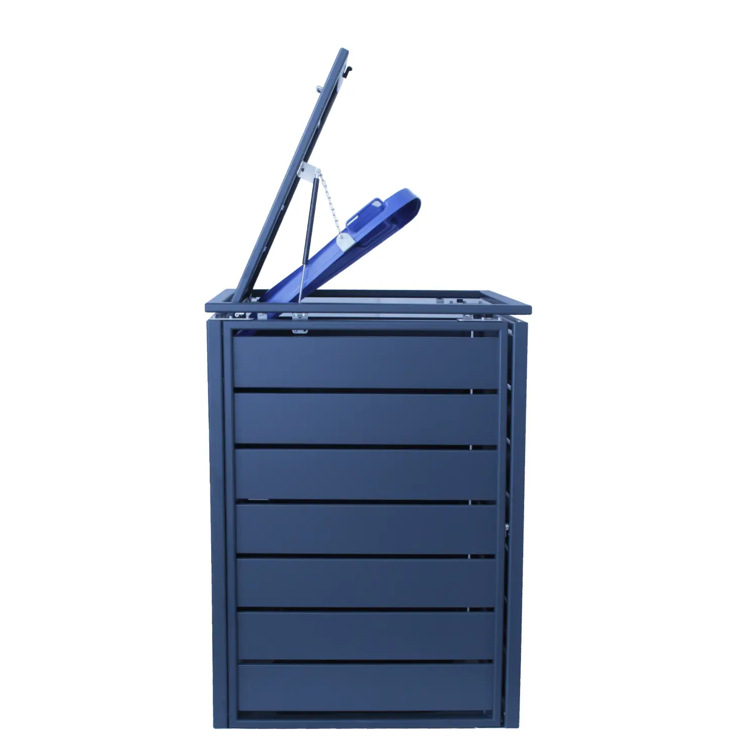 Mülltonnenbox PrimeBox 6er Box-240 Liter-Anthrazit-grau-mit Rückwand-mit Schließkombination-Push To Open