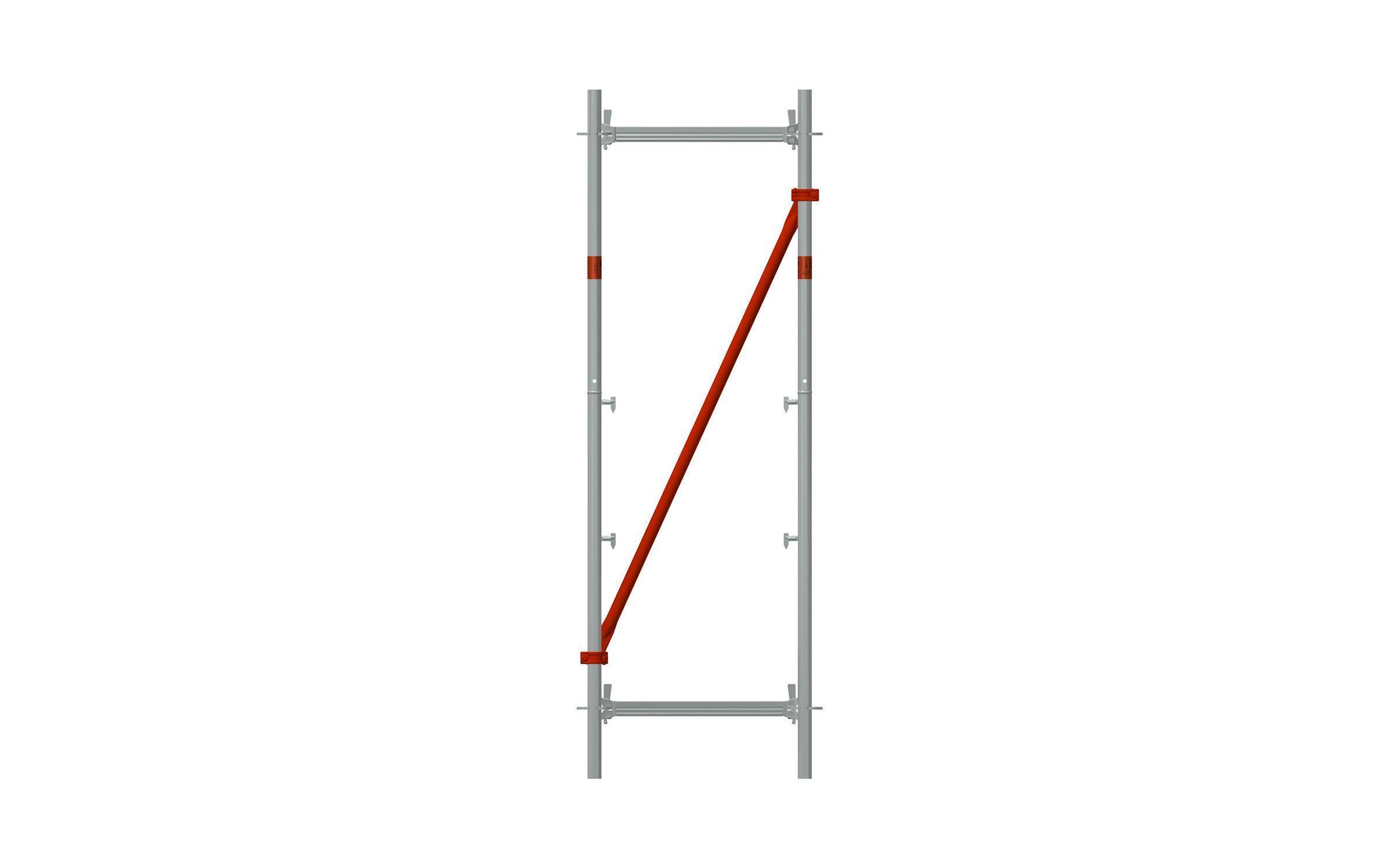 Systemfrei - Querdiagonale für 2-bohlige Ausleger/Konsole 1,77m Lang