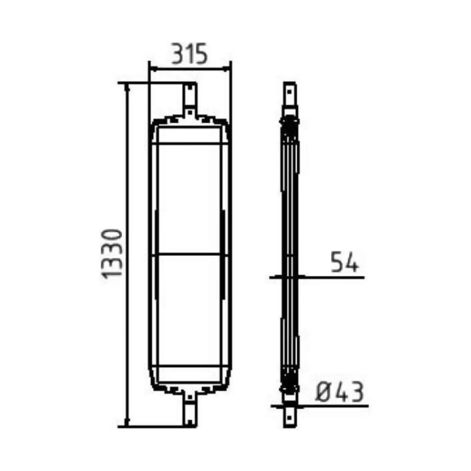 Schake - BASt - Wendebake Typ RA1/A - pfeilförmig doppelseitig rechts-/ linksweisend