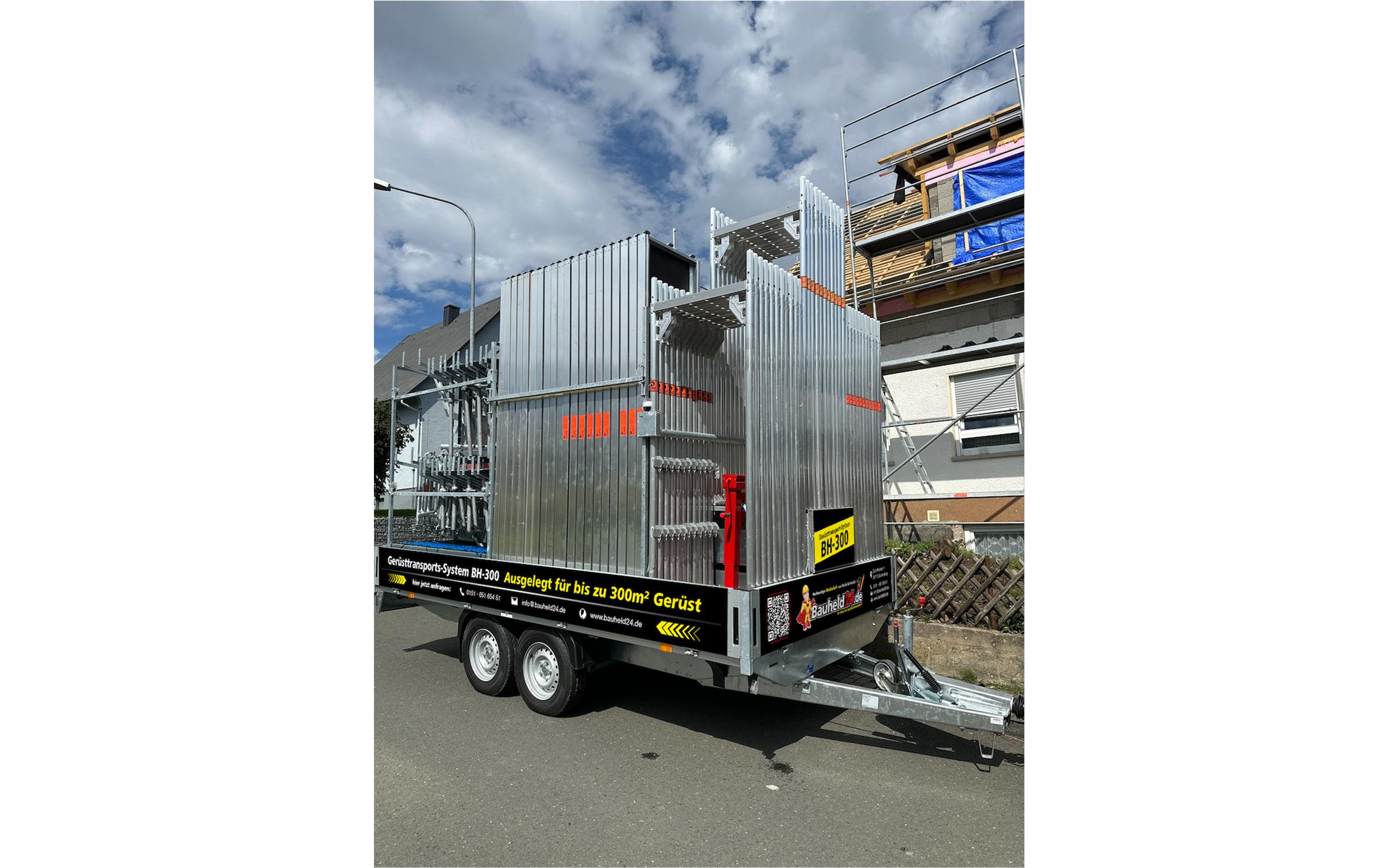 Bauheld24 - Gerüsttransportsystem BH-300 - Komplettpaket inkl. Gerüst