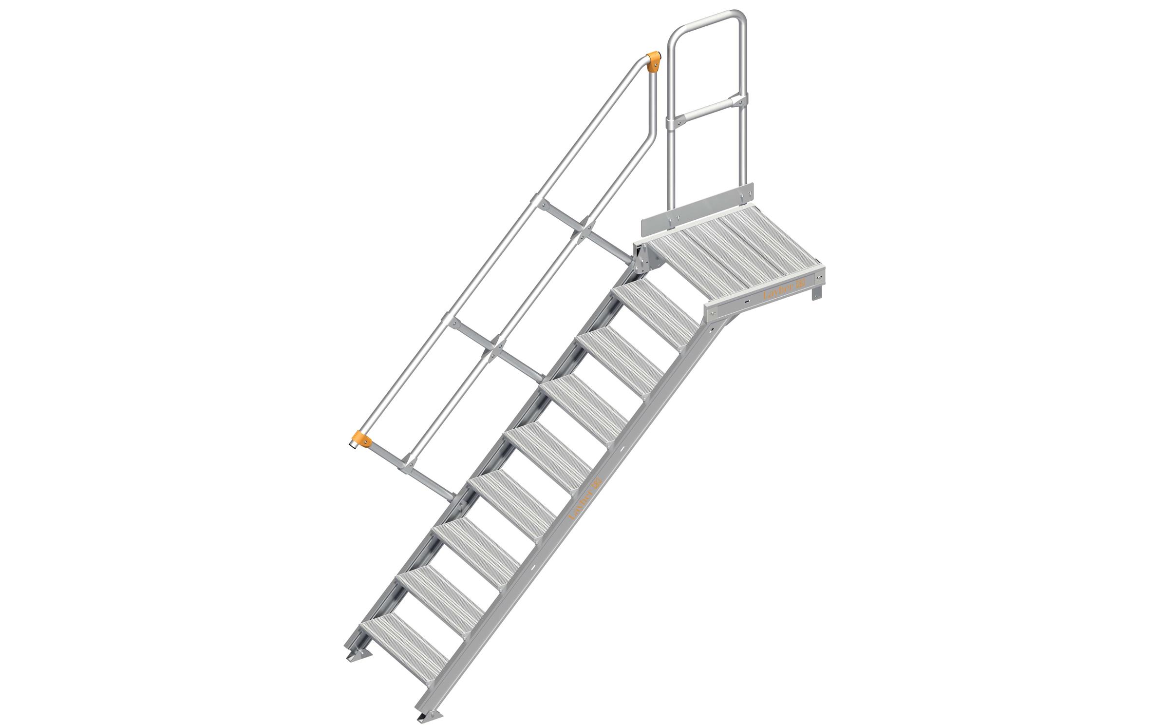 Layher - Alu-Treppe mit Plattform 112 - 45° 600mm-1,80m Layher - Alu-Treppe mit Plattform 112 - 45° 600mm-1,80m