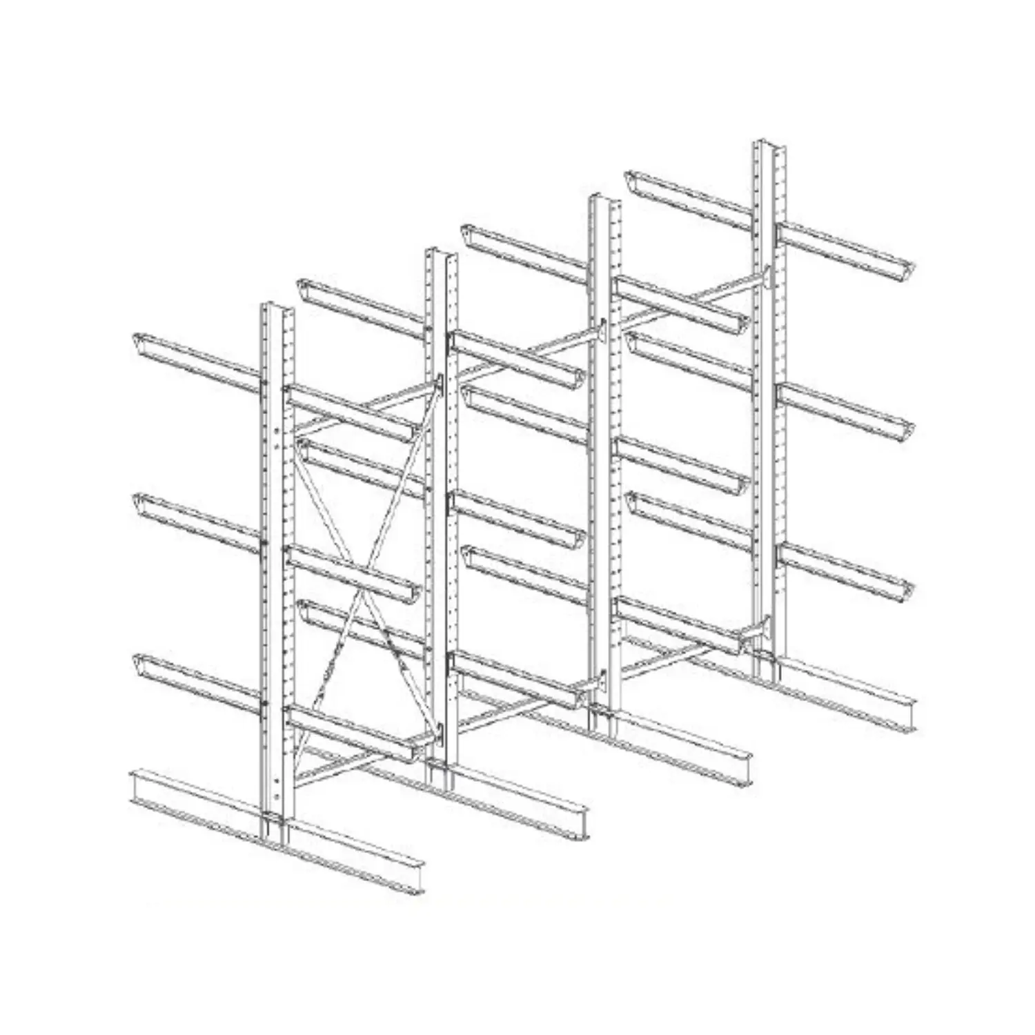 OPTI-RACK-REGAL DOPPELSEITIG – IPE 200 - KRAGARMREGAL 4,50 m