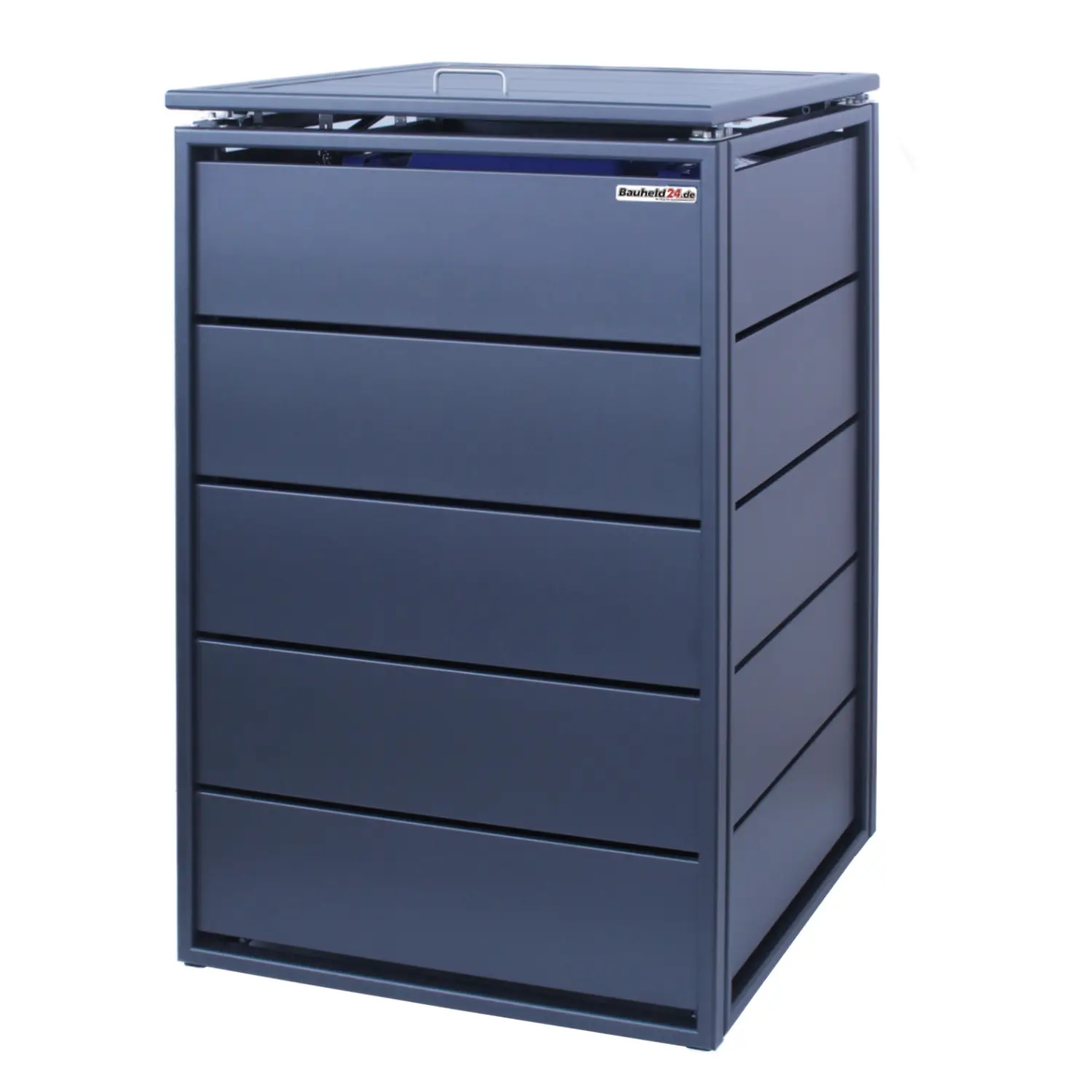 Mülltonnenbox NobleBox 6er Box-240 Liter-Anthrazit-Grau-mit Rückwand-mit Schließkombination-Push To Open