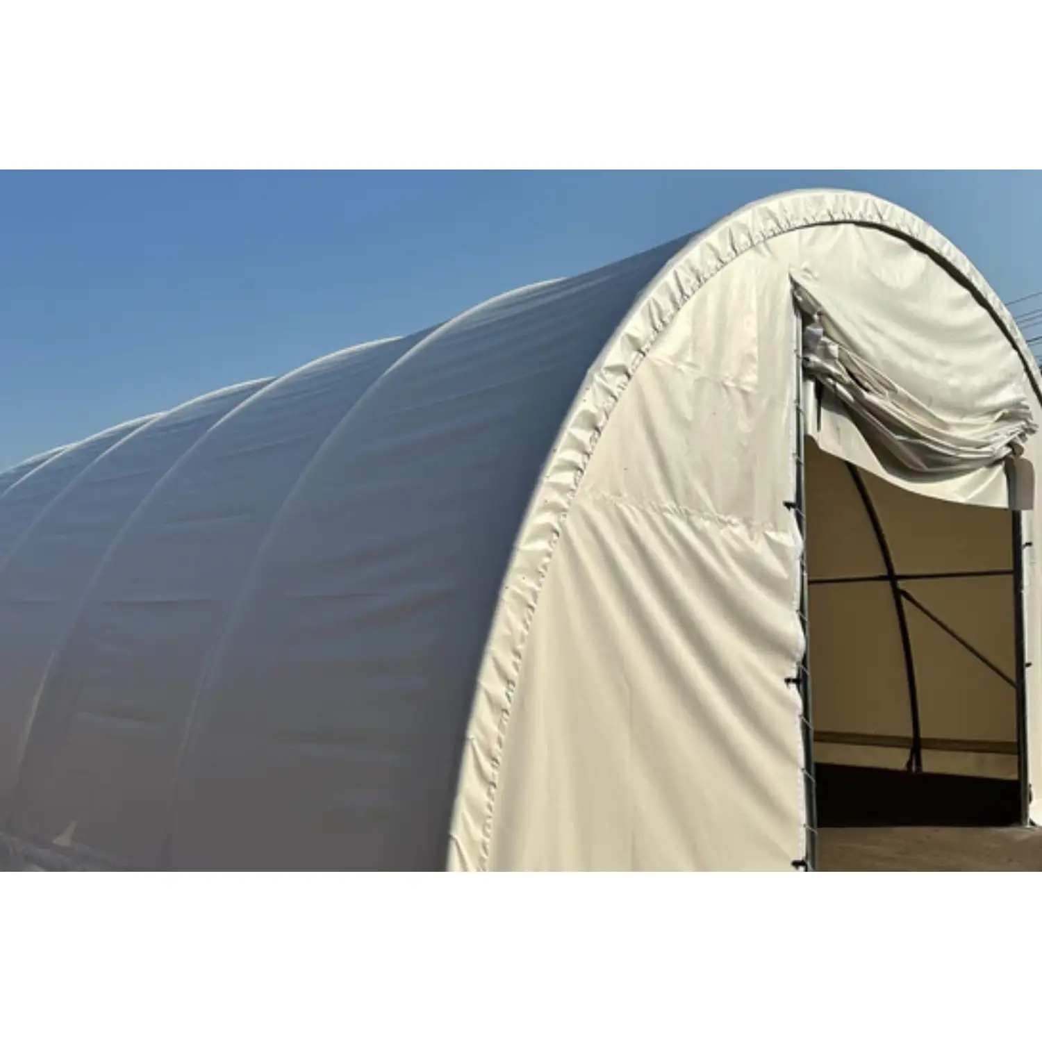 Rundbogenhalle 9,15m x 12m-dunkelgrün-mit geschlossener Plane - R912