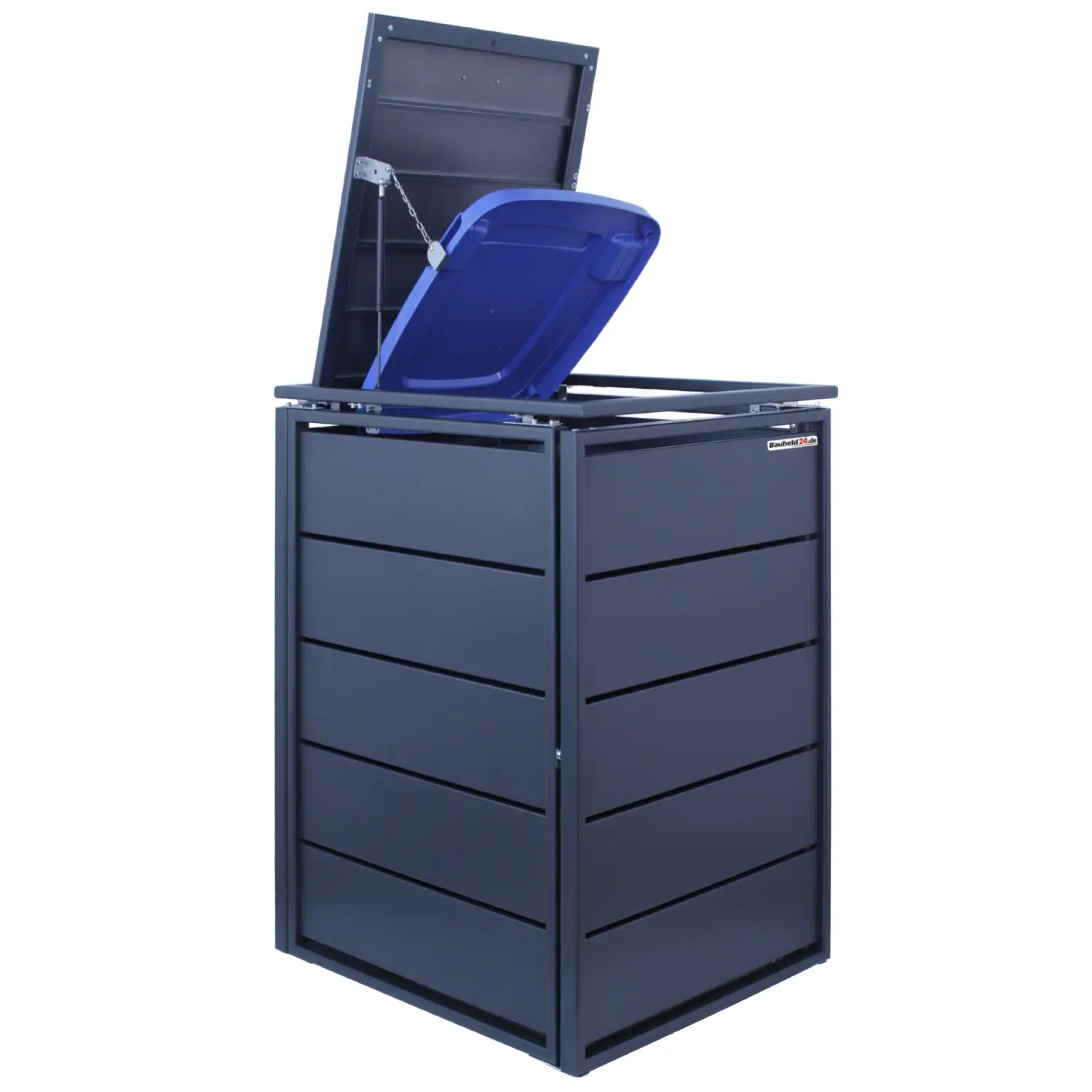 Mülltonnenbox NobleBox 6er Box-240 Liter-Anthrazit-Grau-mit Rückwand-mit Schließkombination-Push To Open