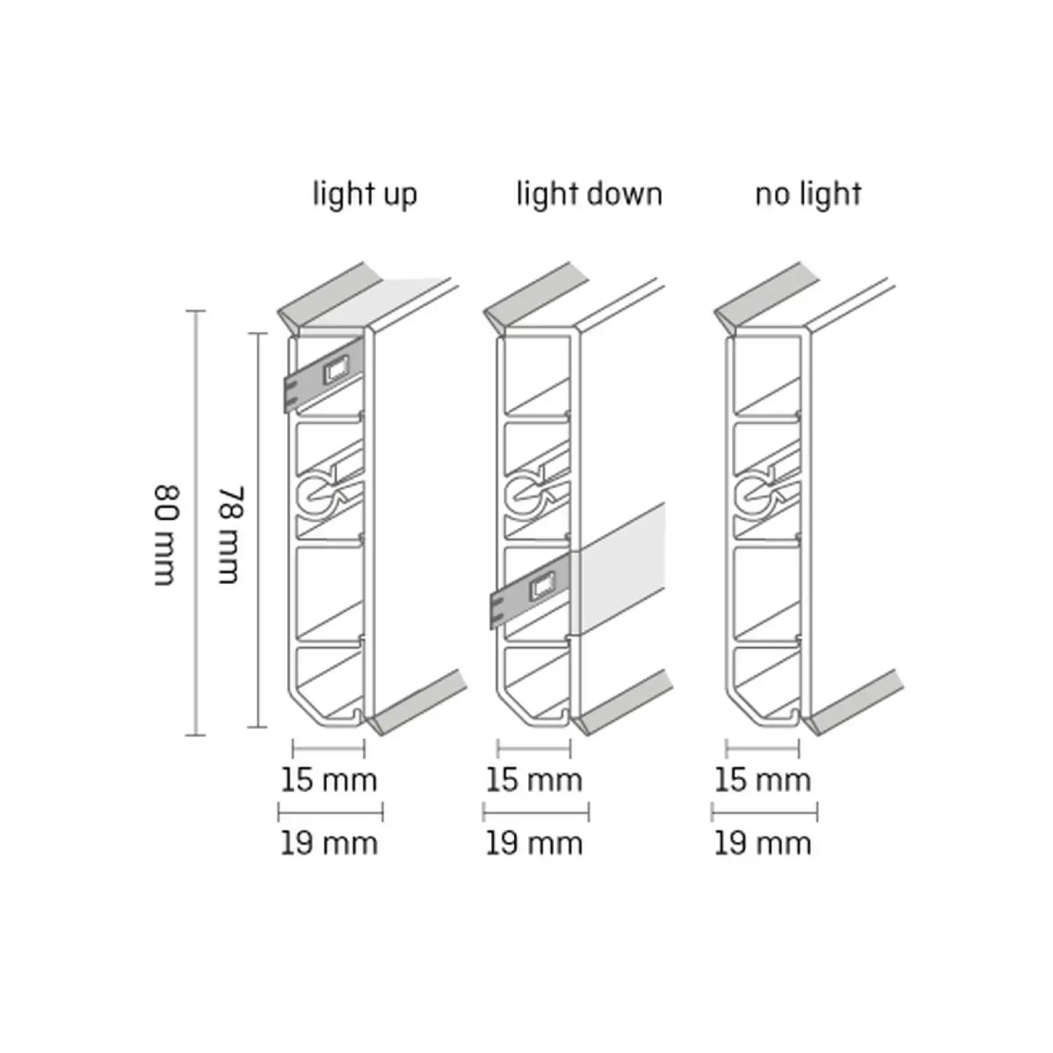 Döllken - Deckprofil Cubica LS80 No Light Aluminium (1160)