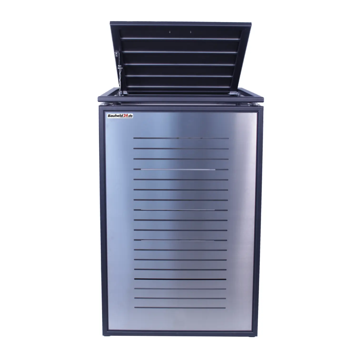 Mülltonnenbox FrameBox 6er Box-240 Liter-Dunkelgrau-mit Rückwand-mit Schließkombination-Push To Open