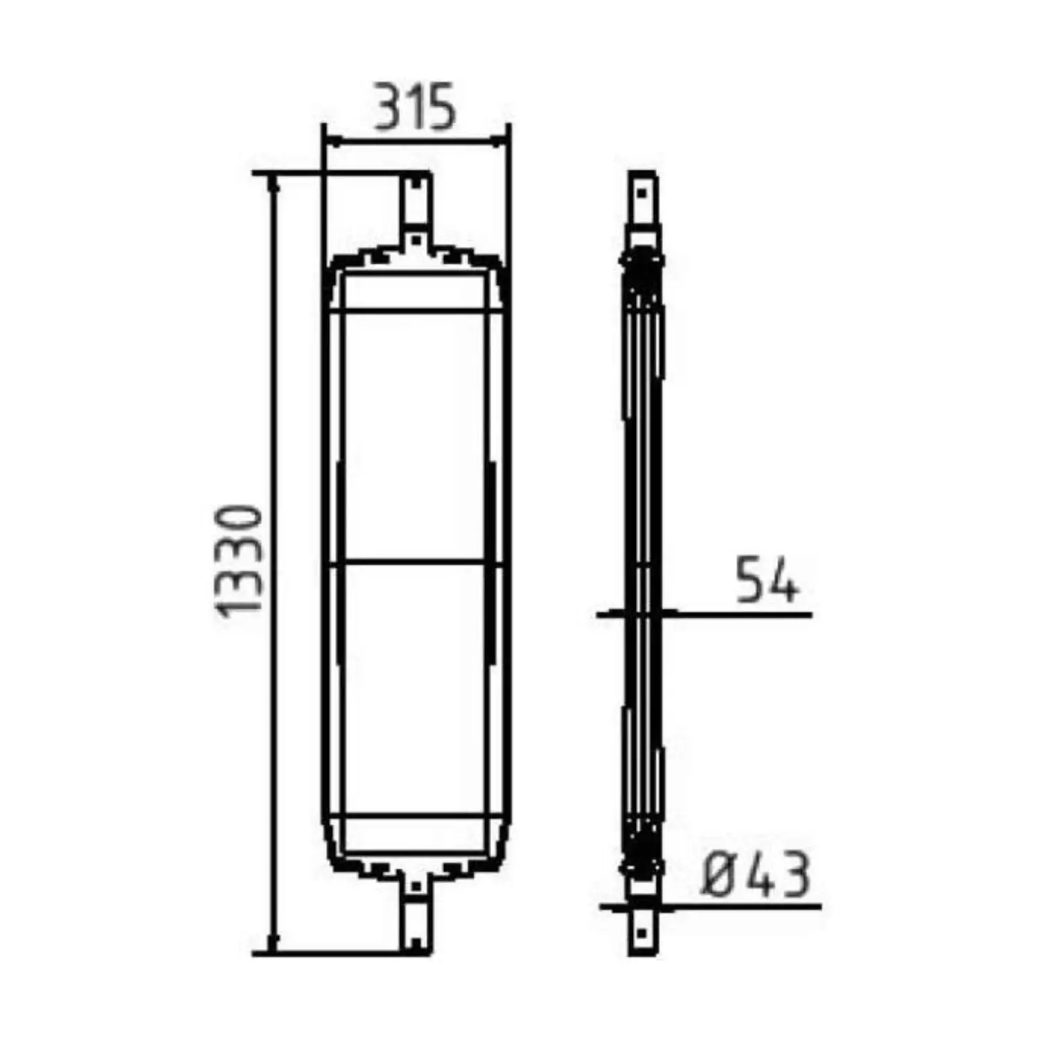 Schake - BASt - Wendebake Typ RA1/A - schraffiert einseitig linksweisend