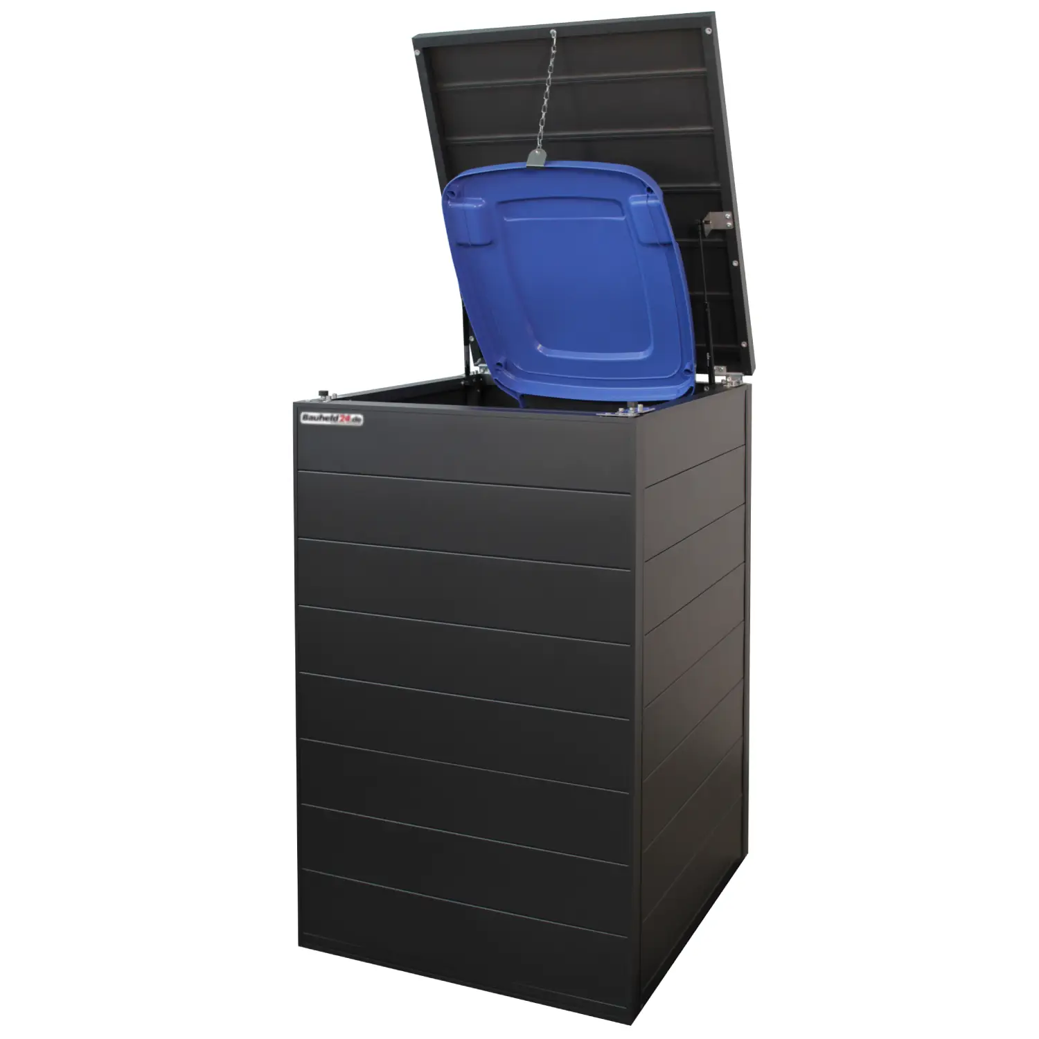 Mülltonnenbox UrbanBox 6er Box-240 Liter-Dunkelgrau-mit Paketbox Premium