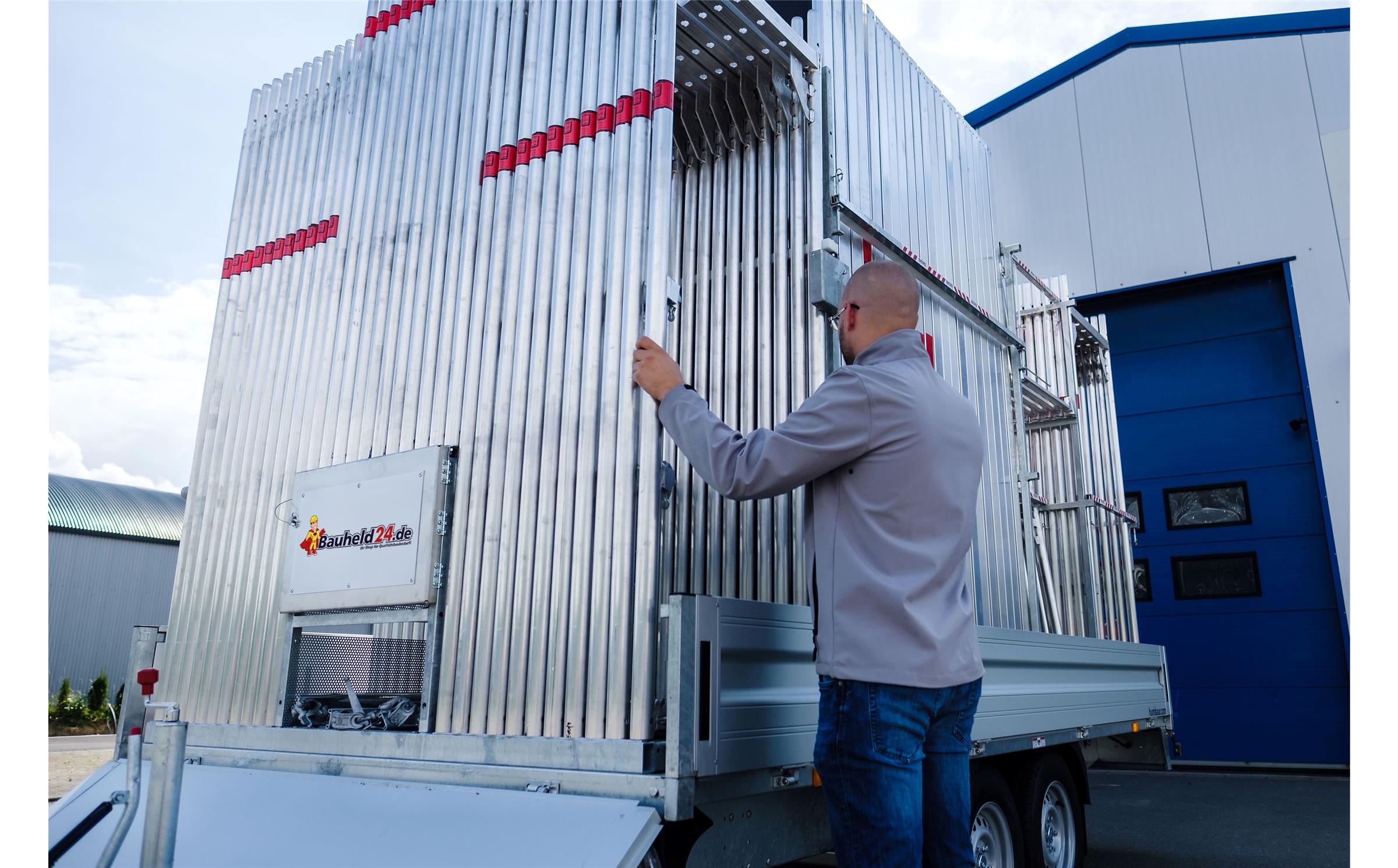 Bauheld24 - Gerüsttransportsystem BH-300 - Komplettpaket inkl. Gerüst