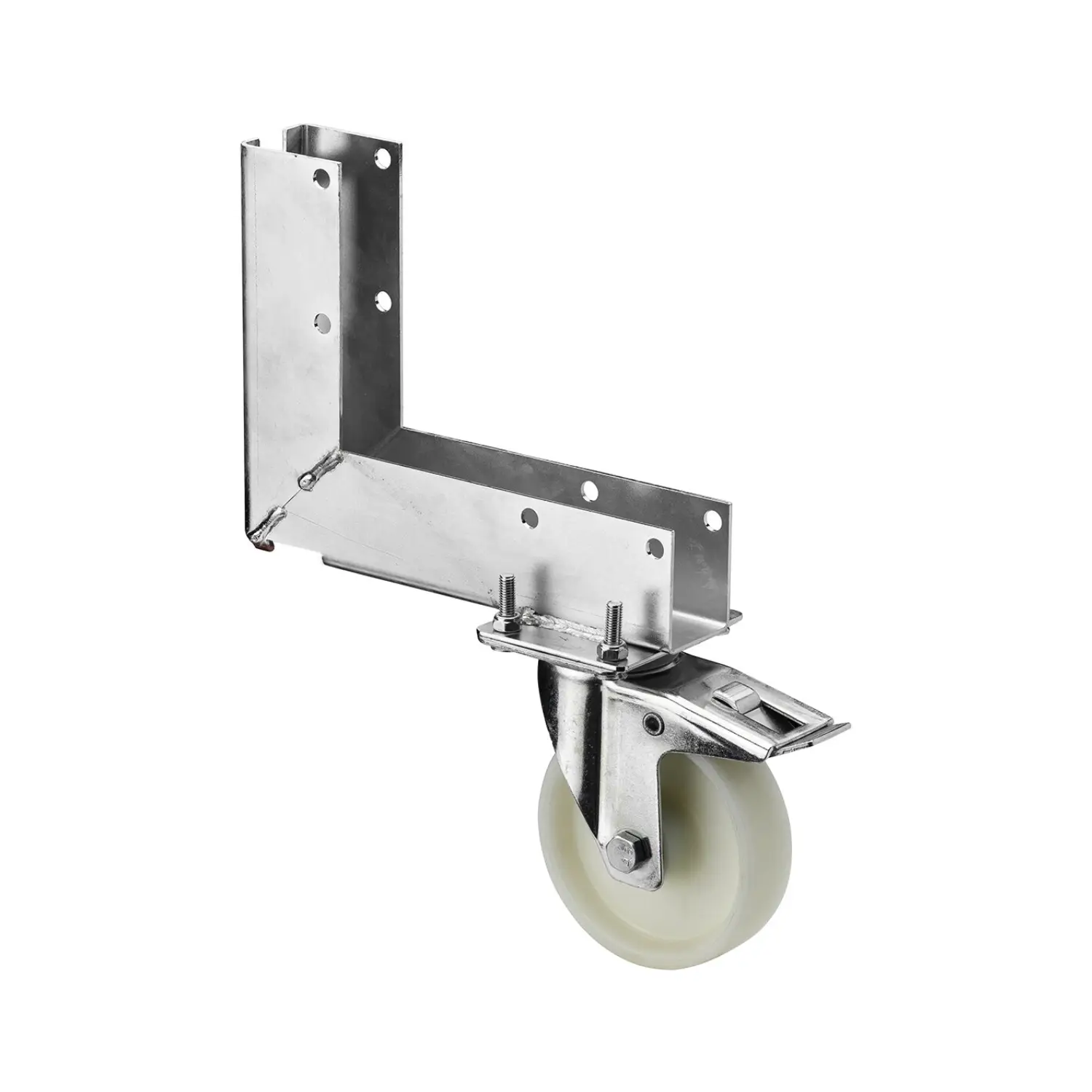 BauHeld24 - Bauzaunrolle Lenkrollen mit Totalfeststeller Bremse