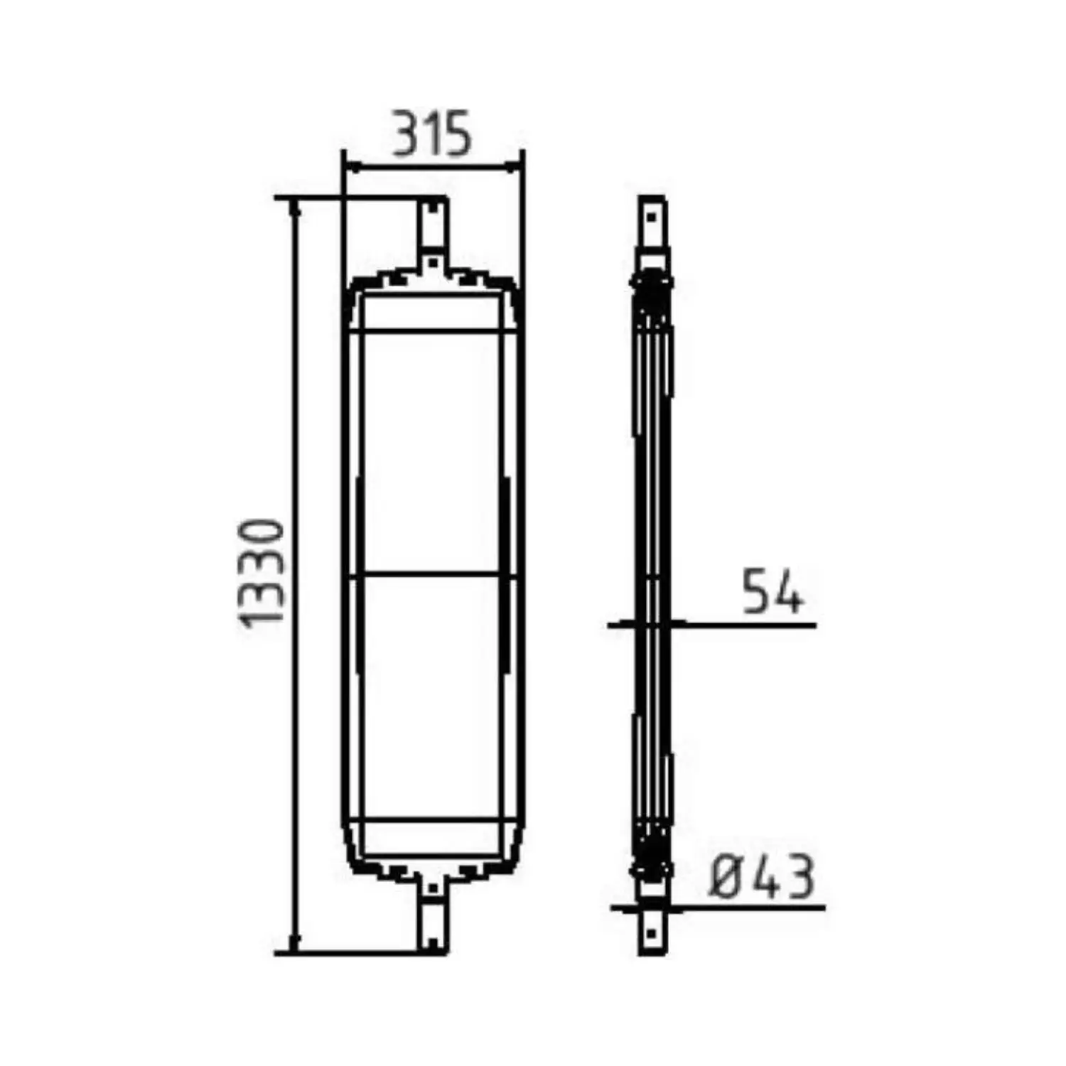 Schake - BASt - Wendebake Typ RA1/A - schraffiert doppelseitig linksweisend