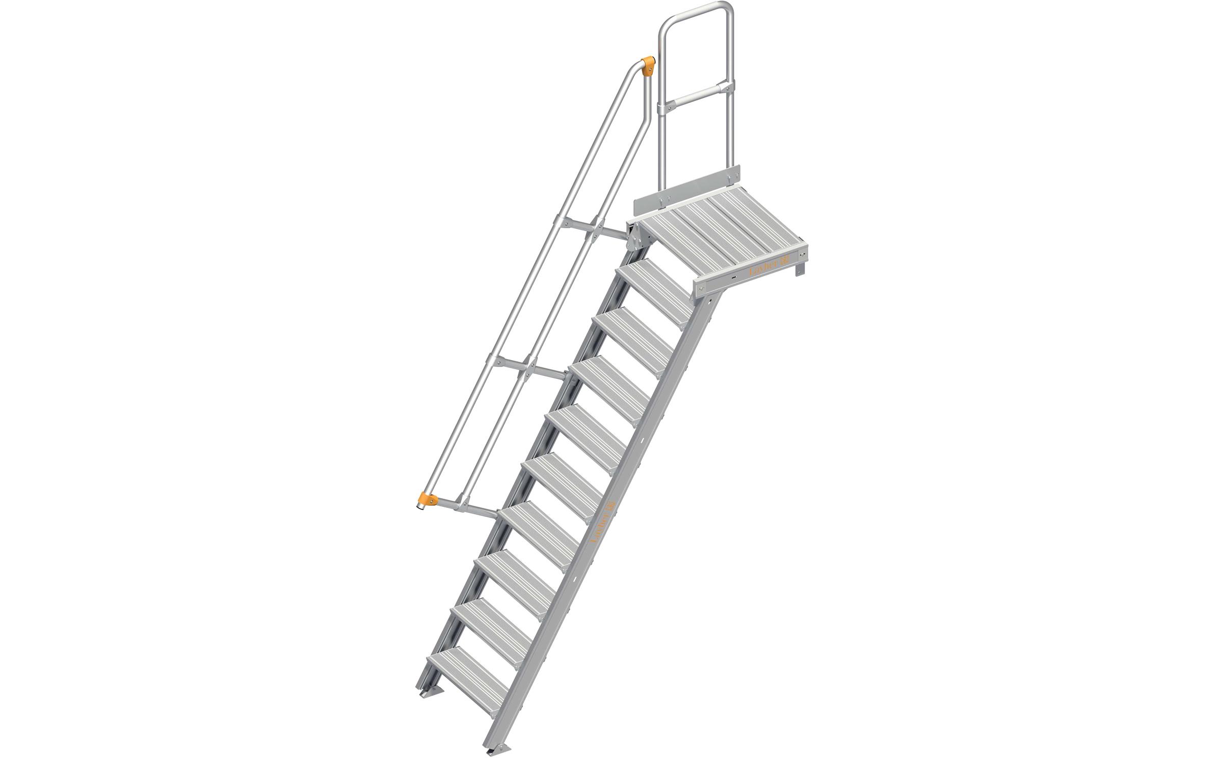 Layher - Alu-Treppe mit Plattform 112 - 60° 600mm-2,40m Layher - Alu-Treppe mit Plattform 112 - 60° 600mm-2,40m